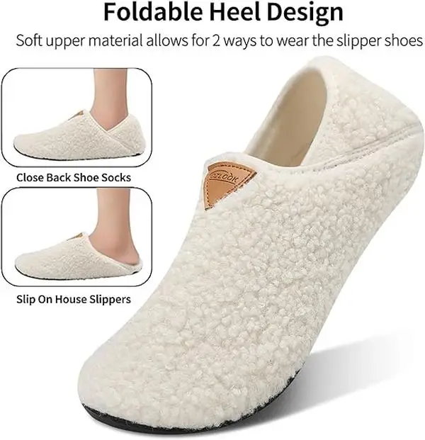 House Slippers for Women Men ,Womens Mens Slippers with Non-slipSole Slip On for indoor & Outdoor,Portable Slippers for Home TravelHotel,Winter Warm S