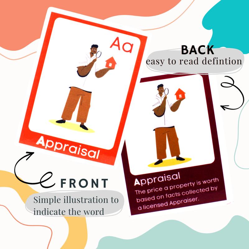 Cash Flow Kid | Real Estate | Financial Literacy | Alphabet Flashcards | Educational flash cards for kids