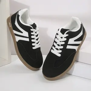 Women Color Block Casual Athletic Sneakers Lace Up Platform Fashion Sports Shoes Versatile Low-Top Skateboard Retro Style Trainers