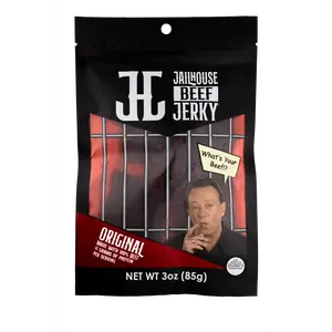 4-Pack JailHouse Beef Jerky Original - Classic Flavor - All Natural Gluten-Free - No Added Nitrates Rich Smoky Taste with Black Pepper Garlic & Onion 3oz