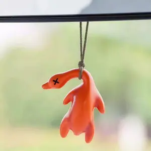 Color-Changing Roast Duck Pendant Purple Light Creative Keychain Roast Pig Funny Swinging Duck Sand Sculpture Bag Pendant with Rope