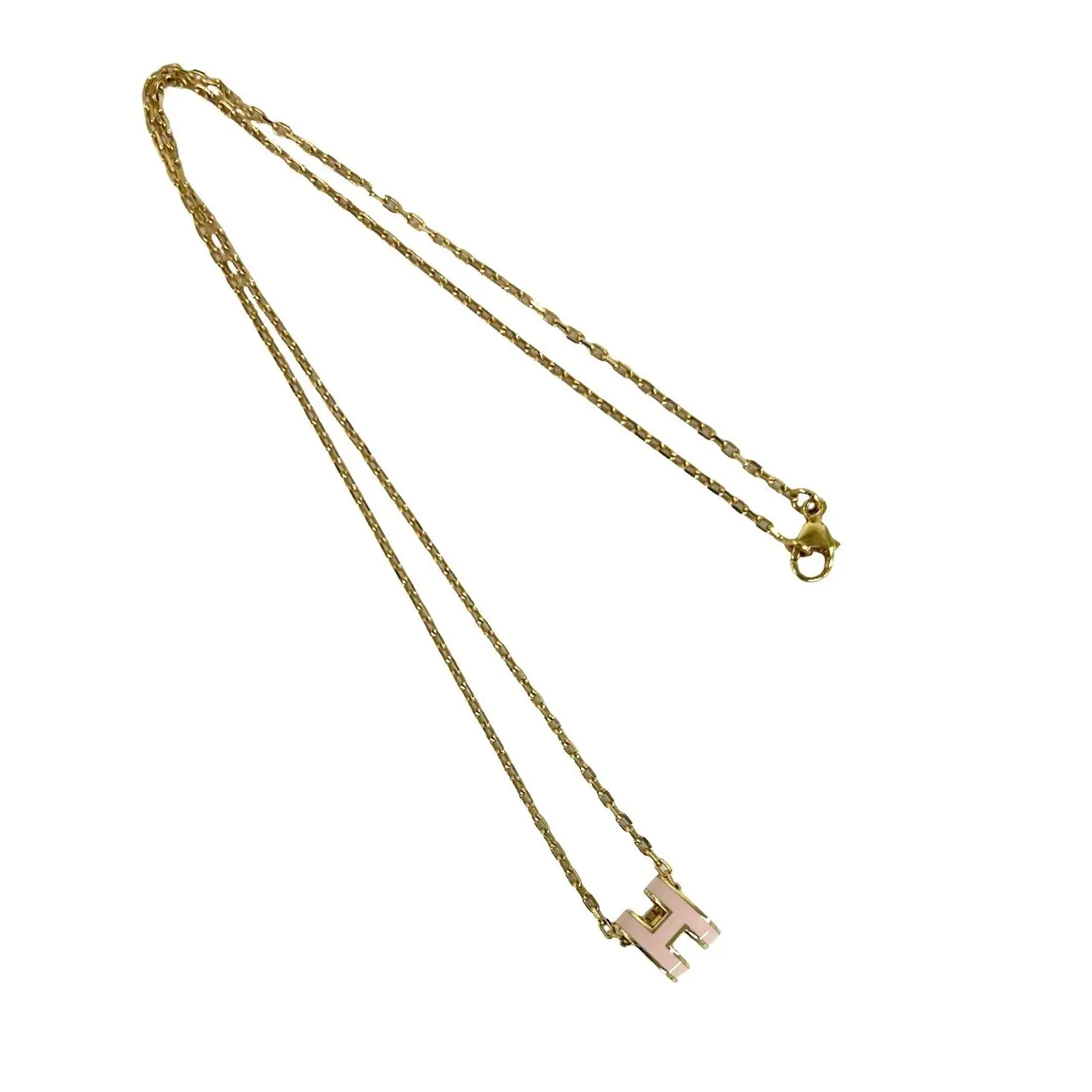 Pre-owned HERMÈS Gold-plated Small Leather Goods Hermes Pop H Necklace