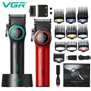 VGR Professional Hair Clipper 9000rpm, Metal Body Trimmer with LED Display, 21 Speed Settings, Barber Kit for Men, V-001 V-977