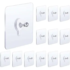 13 Pcs Wall Hooks Screw Free Sticker Adhesive Hooks for Hanging No Damage Shower Shelf Hang Racks Rustproof and Oil Proof Without Nails for Hanging Kitchen Bedroom Home Office Photos Frames
