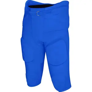 Exxact Sports Gladiator Mens Integrated Football Pants with Built-in Pads, Lightweight Ultra Flex Football Practice Pants (Royal Blue)