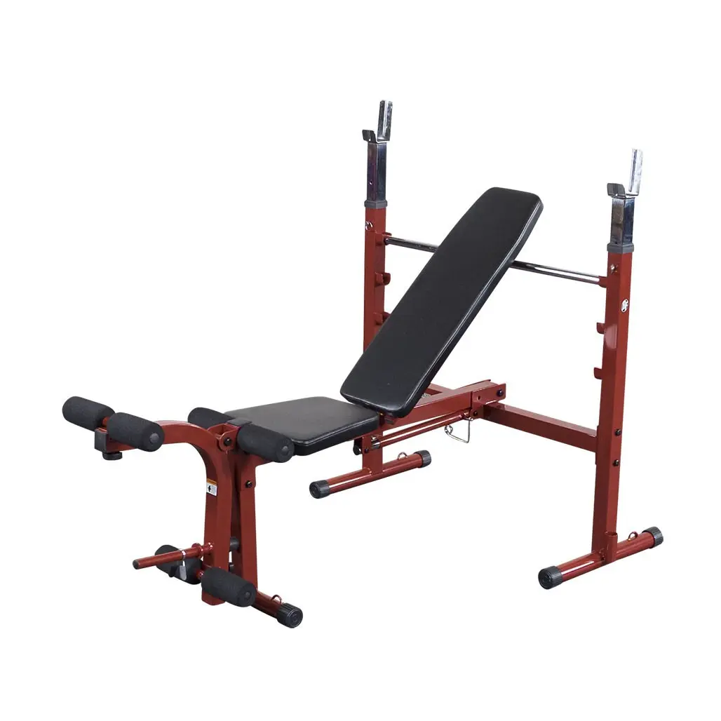 Best Fitness by Body-Solid (BFOB10R) Olympic Bench - Adjustable Weight Bench with Leg Developer and Folding Storage - Fits 6' and 7' Barbells