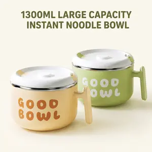 Viral TikTok Ramen Bowl! Large Capacity Microwave-Safe Instant Noodle Bowl with Lid & Handle, Leakproof, BPA-Free, Perfect for College Dorms, Office Lunches & Late-Night Meals, Must-Have for Every Noodle Lover