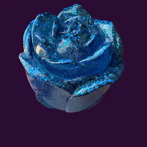 Rose Bud Trinket Jar – Poetic Blue Resin Keepsake