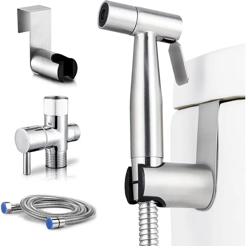 Arofa Handheld Toilet Bidet Sprayer, Adjustable Water Pressure Control Bidet Hose, Stainless Steel Bathroom Fixtures for Feminine Wash, Baby Wash, Toilet Bidet Attachment, Modern Bidet Sprayer, Handheld Bidet Sprayers