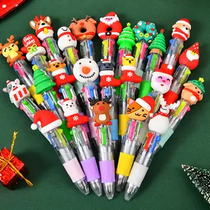 20pcs Christmas & Halloween Cartoon Pen Set, Cute Design Multi-Color Ballpoint Pens, Kids Portable Stationery Gift, New Style