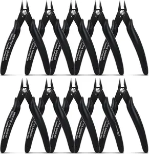 170 Wire Cutters, 10 Pack, Flush Cut Pliers 5 Inch,   Wire Cutters Diagonal  Pliers, Flush  for  Making, Wire Snips Nippers for Artificial , Crafts, Zip Ties