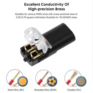 Double-Wire Plug-in Connector LedLight Strip Connectors 2Pin, Led Strip LightsConnectors Low Voltage Wire Connector withLocking Buckle, Fast Connect Plugs LedConnectors for Strip Lights-YY