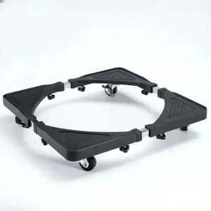 Adjustable Washing Machine Mobile Base with Locking Brakes and Wheels, Universal Multi-Functional Stability and Durable Design, Ideal for Home Appliance Support