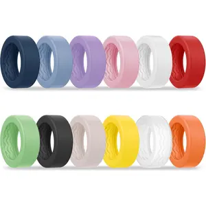 12 Pack Cover Compatible with Oura Ring 4/Gen3/ Galaxy Ring/UltraHuman/RingConn Gen 2 Air/2/1,  Anti-Slip Wave Texture Anti-Scratch Protector Case for Working Out Gym