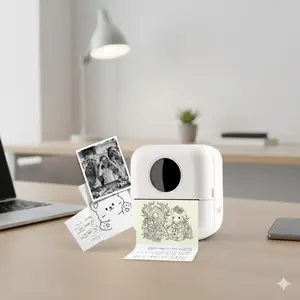 Mini HD Portable Label Printer: Wireless Thermal Sticker Printer, Inkless Thermal Printer for Students, Study Aid Tool, Office Memo & Note Taker, Pocket-Sized Bluetooth Thermal Label Maker, Reusable & Ink-Free Instant Print and Stick Device