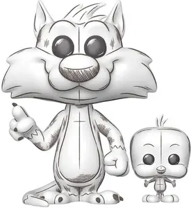 Funko POP! & Buddy: Looney Tunes - Sylvester & Tweety, Sketched  [COLLECTIBLES] Vinyl figurine/statue, Collectible