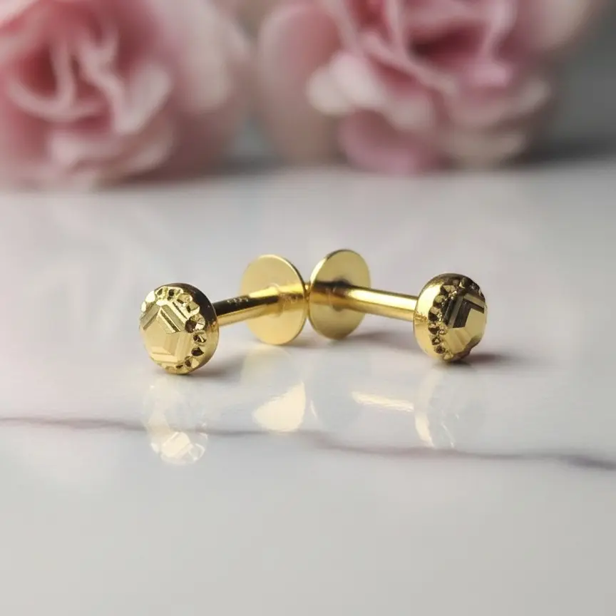 3mm Gold Stud Earrings • Minimal Solid Gold Studs • Tiny Gold Earrings