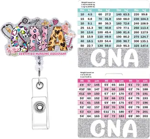 CNA Badge Reel Retractable With Badge Buddy Card - Glitter Nurse Badge Holder With ID Clip for  Name Tag, Student, Office Work - Nurse's Day Gifts