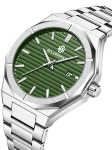 Men's Casual Quartz Watch, Simple Style Waterproof Timer Wristwatch, Goldenhour Design, Perfect for Daily Wear