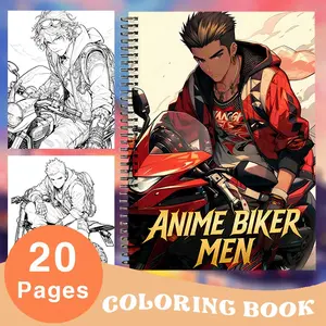 New Anime Motorcycle Adult Coloring Book, Grayscale Motorcycle Coloring for Men, Aesthetic Patterns, Perfect Relax Gift
