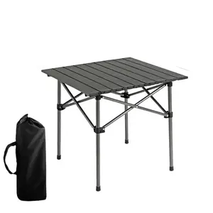 Foldable Aluminum Camping Table, Portable & Height Adjustable, 1-Piece