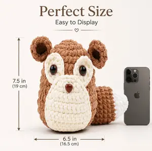 TIKA Beginner Crochet Kit Squirrel with Step-by-Step Video Tutorials, DIY Amigurumi Animal Crochet Starter Set for Adults
