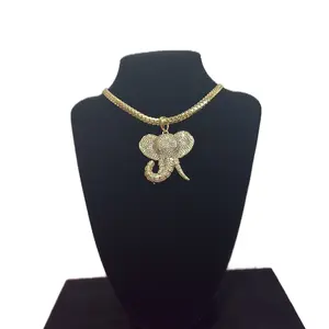 No Fade 14K Gold-Plated Cuban with a beautiful elephant, pleated gold charm Women