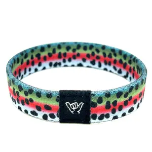Rainbow Trout Skin Hang Loose Band Wristband Bracelet