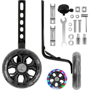 Flash Training Wheels for Kids' Bikes - Noiseless Flash Wheels -Compatible with 12-20 Inch Children's Bicycles