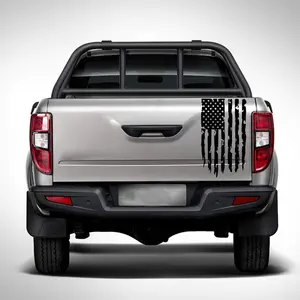Distressed US Flag Vinyl Car Sticker, Waterproof Rugged Patriotic Vinyl Decal with Versatile Styling for Trucks, Jeeps, Bumpers, Tailgates