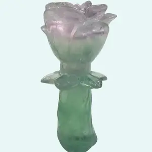 Fluorite rose carving