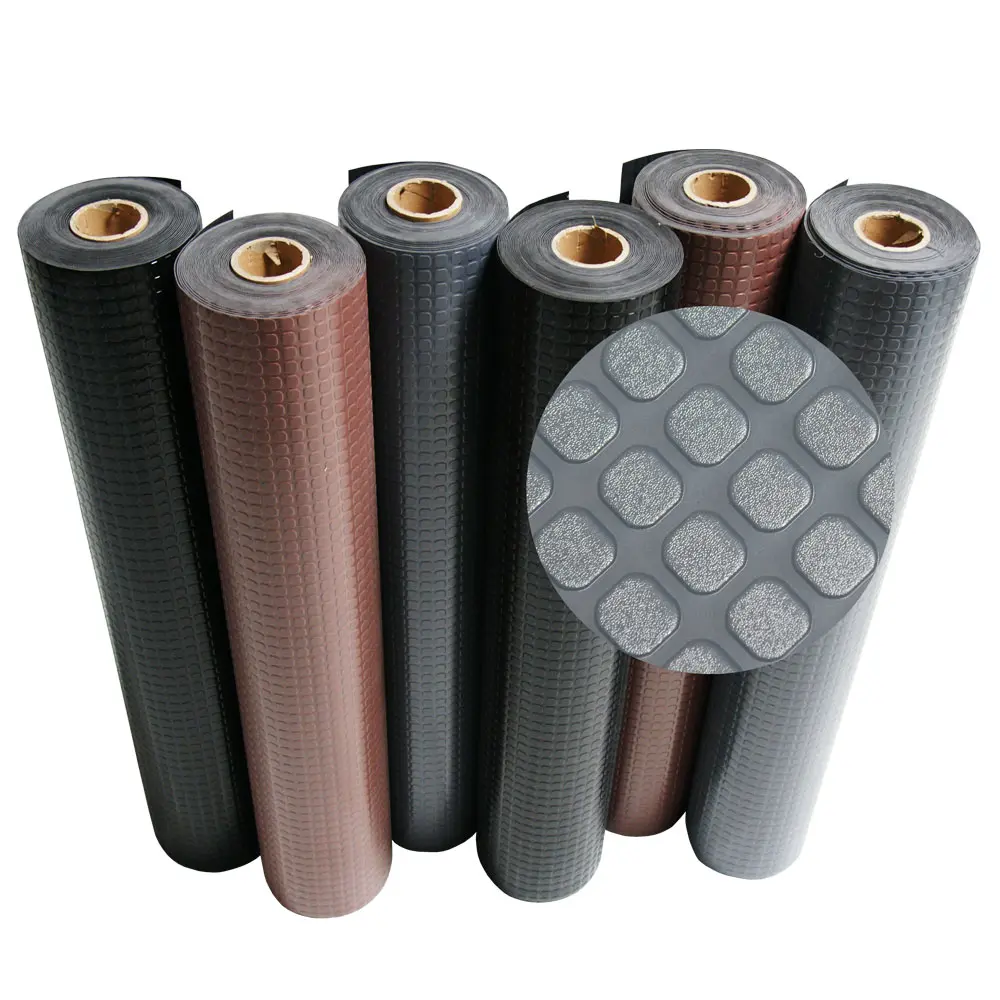Rubber-Cal "Block-Grip" Vinyl Flooring Rolls - 2 mm Thick