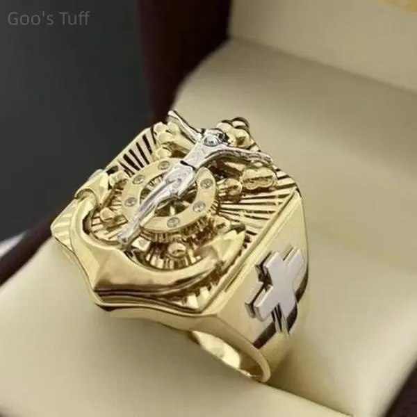 Men's Alloy Ethnic Tribal Ring - Retro Literary Statement Band with Unique Vintage Patterns, Personality Jewelry for Daily Wear & Street Outfits