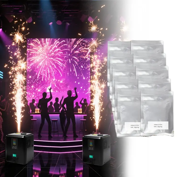 Cold Spark Machine Powder Refill, 50g, 10/20/30 Packs, Vacuum-Sealed, Remote Control-Compatible, Festive Party Supplies for Weddings, Ceremonies, Decorating Dance Events, Ceremony,summerwins summerwins Confetti Firework