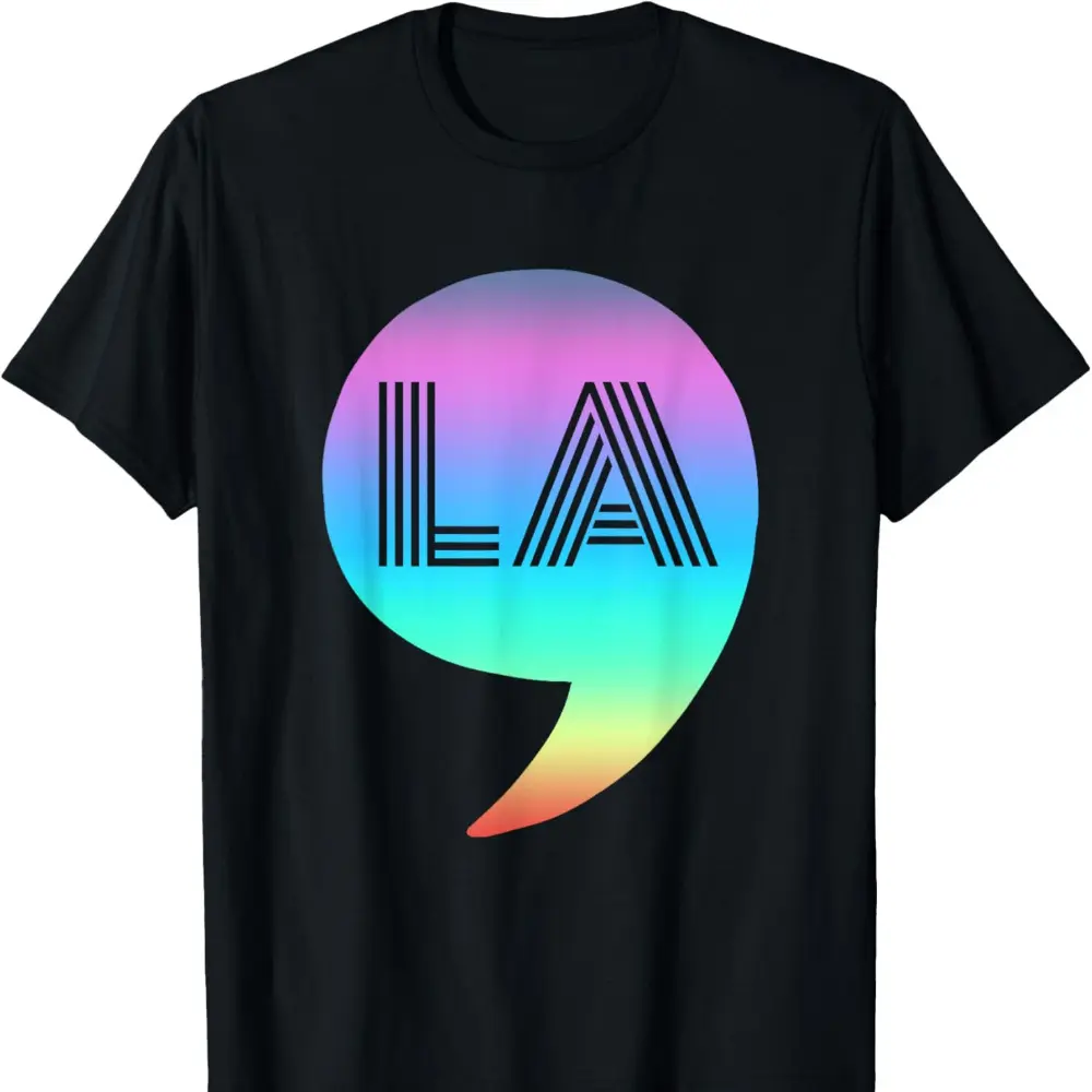 Comma La - Kamala Harris T-Shirt Election T-Shirt Christmas Tshirt Men's Fashion Trend Cotton Round Neck Casual Letter Printed T-shirt