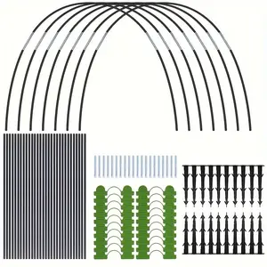 Fiberglass Greenhouse Hoops Set, 54/90pcs/set Adjustable Garden Support Arch with Detachable Brackets for Healthy Plant Growth, Greenhouse Hoops for Outdoor Gardening