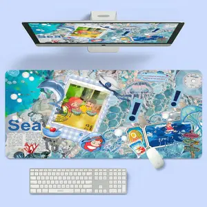 Studio Ghibli Ponyo 'Sea' Collage Desk Mat - Ocean Theme, Sosuke, Ponyo & Marine Life Large Mousepad - Enhance Your Workspace & Immerse in Miyazaki's World - Perfect for Anime Fans & Ghibli Enthusiasts