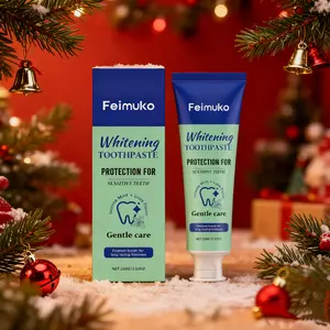 Feimuko Mint-Lemon Herbal Toothpaste, Whitening Teeth, Strengthening Enamel, Fluoride-Free, Contains Probiotics, Peppermint, Niacinamide