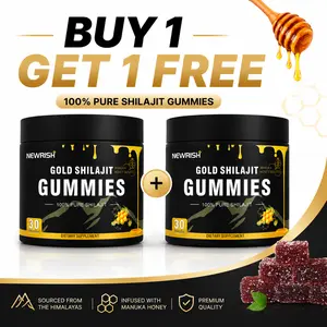 【Buy 1 Get 1 Free】Newrish Pure Shilajit Gummies-Organic ManukaHoney-Boosts Energy and Stamina-Men'sSupplement-Sports and Fitness-30 Gummies 100% Natural