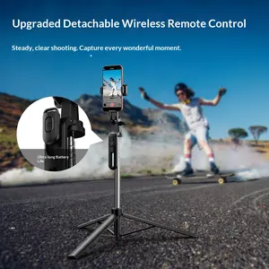 69 Inch Professional Floor Tripod For Live Streaming, With Wireless Remote, 360° Rotation, Stable Anti-shake Design. Ideal For Travel Vlogs & Outdoor Live Streaming. Compatible With for iphone/Android Smartphones Portable All-in-One Selfie Stick