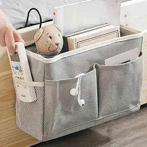 Multifunctional Fabric Wall-Mounted Storage Bag, Multi-Pocket Design, Space-Saving Bed Head Basket, Stuffed Animal Storage, Ideal for Dorms, Bedrooms, Offices