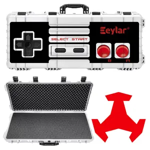 Eylar 38" Long Hard Roller Case w/ Retro Controller UV Print and RAGAR 35.75" Foam Insert, Waterproof, Shockproof Meets TSA Requirements