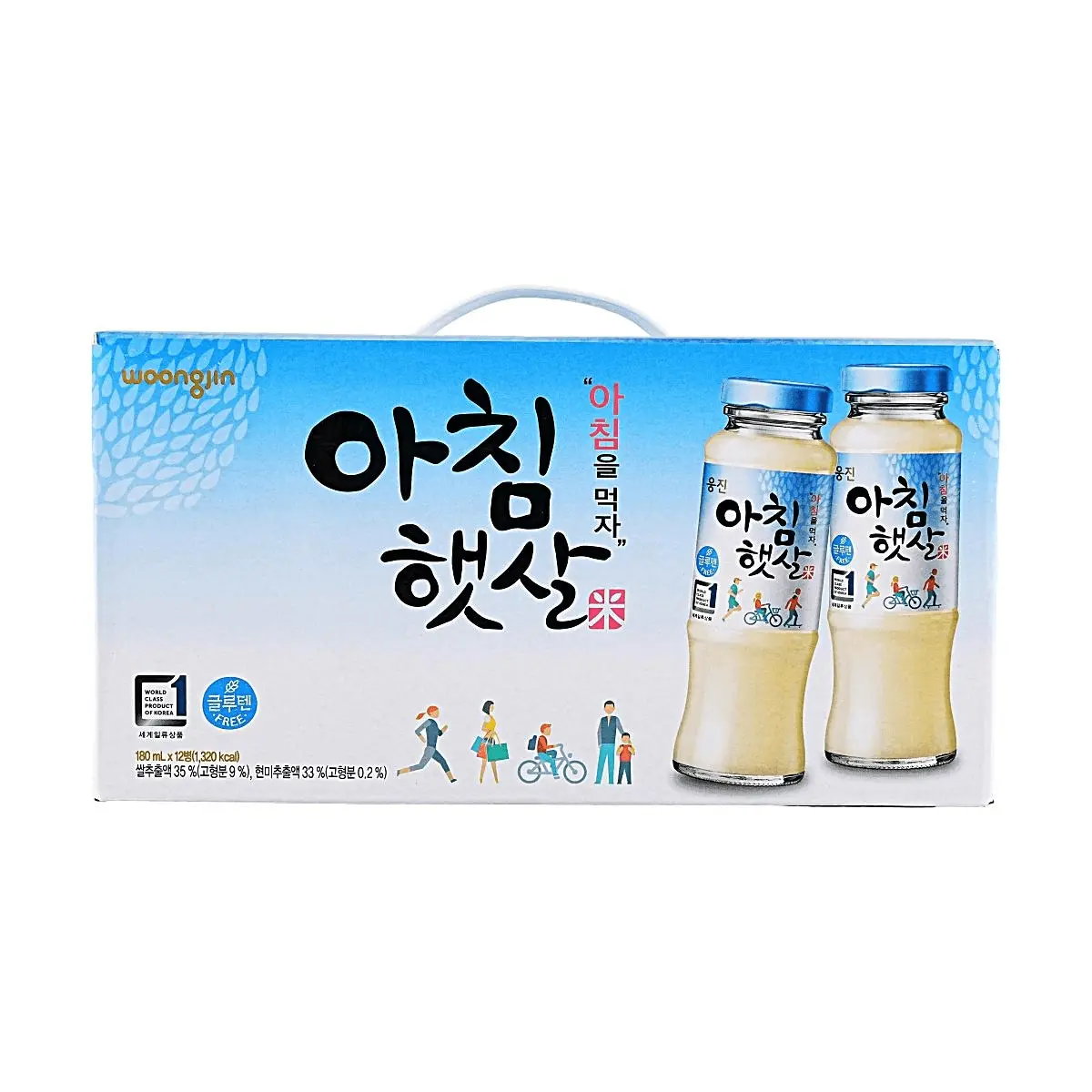 WOONGJIN Korean Sweet Rice Drink (Sikhye) - 180ml x 12 Bottles | Traditional Grain Beverage, Mild & Sweet, Perfect for Gifting