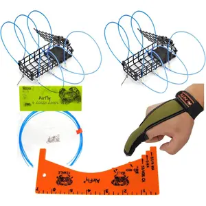 AirFly Crab Traps For Fishing Line, 2 Pack with Replacement Loops, Gauge, Glove