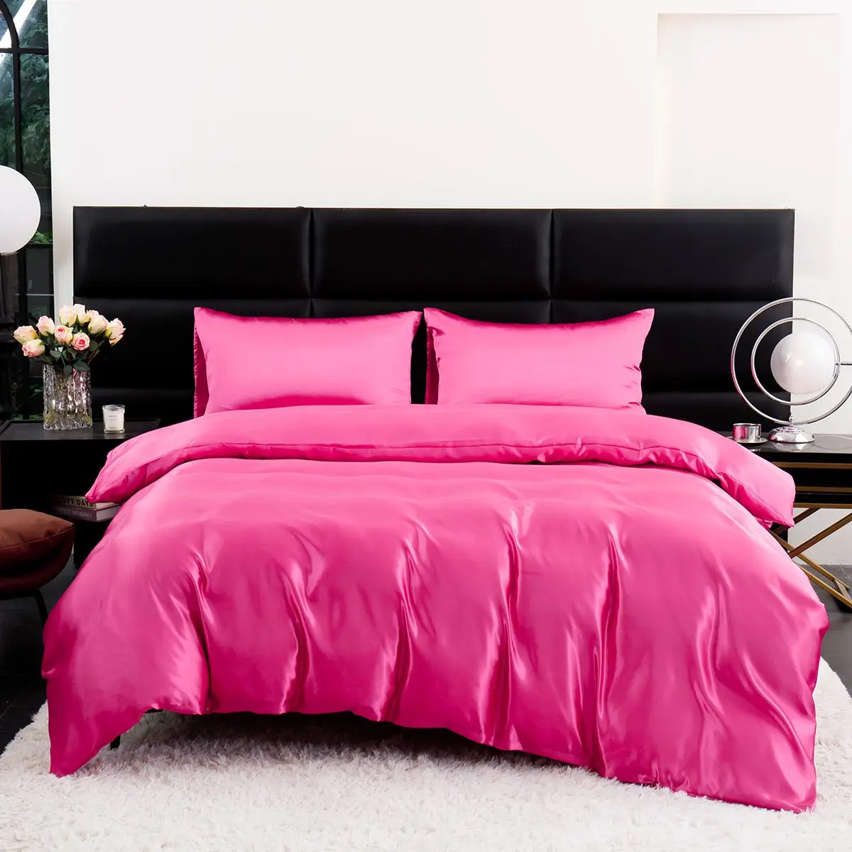 Solid Color Duvet Cover Set, 3 Counts Including 1 Count Modern Duvet Cover & 2 Counts Pillowcase without Filler, Soft Comfortable Bedding Set for Home