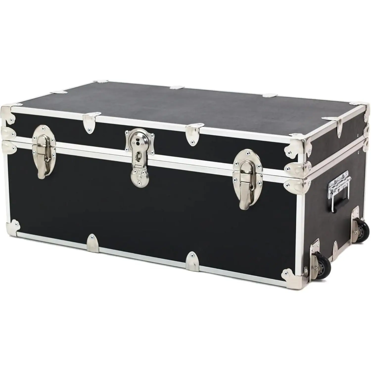 Rhino Trunk & Case Large Essential Trunk With Wheels 32"x18"x14", 1000+ lbs Capacity - Many Colors.Strong, USA Made Summer Camp Footlocker, and Secure College Dorm Storage Chest