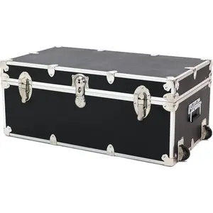 Rhino Trunk & Case Large Essential Trunk With Wheels 32"x18"x14", 1000+ lbs Capacity - Many Colors.Strong, USA Made Summer Camp Footlocker, and Secure College Dorm Storage Chest