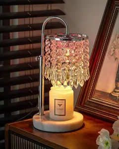 Candle Warmer Lamp with Timer Dimmer and 3 Bulbs, Lamp Candle Warmer with Marble Base,Wax Melt Warmer for Jar Candles, Birthday Gifts for Women Mom, House Warming Gifts   Decor