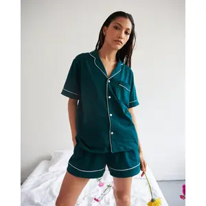 Agua & Flore Green Cotton Pajama Set