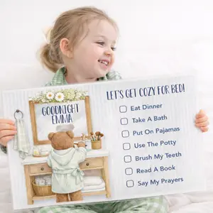 Personalized Toddler Routine Charts • Morning Bedtime Feelings Chart • Kids Visual Schedule Poster • Custom Name Wall Art